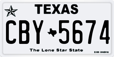 TX license plate CBY5674
