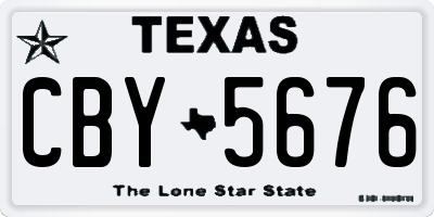 TX license plate CBY5676