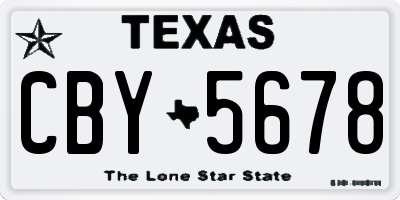 TX license plate CBY5678