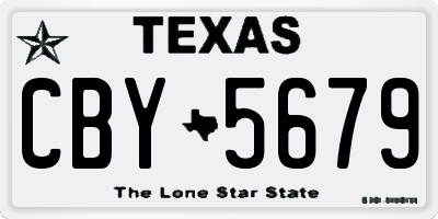 TX license plate CBY5679