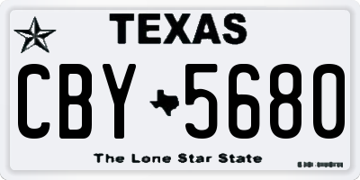 TX license plate CBY5680