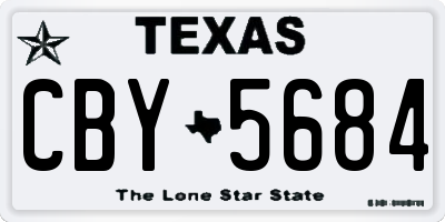 TX license plate CBY5684