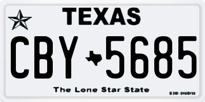 TX license plate CBY5685