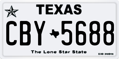 TX license plate CBY5688