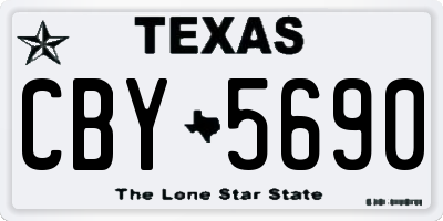 TX license plate CBY5690