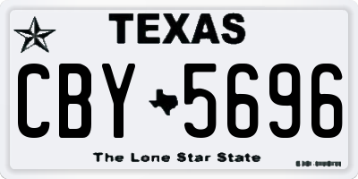 TX license plate CBY5696