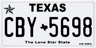 TX license plate CBY5698
