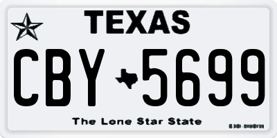 TX license plate CBY5699
