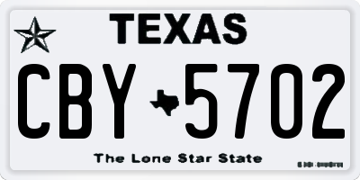 TX license plate CBY5702