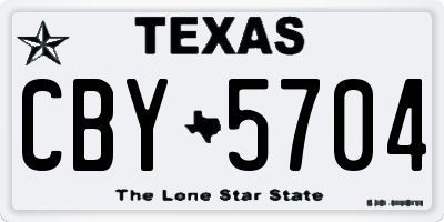 TX license plate CBY5704