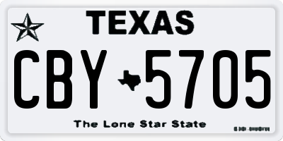 TX license plate CBY5705