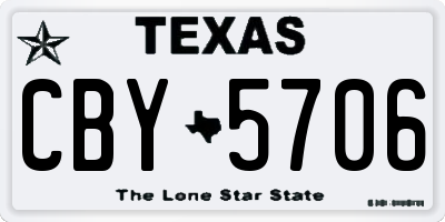 TX license plate CBY5706