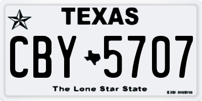 TX license plate CBY5707