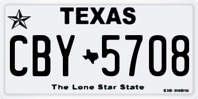 TX license plate CBY5708