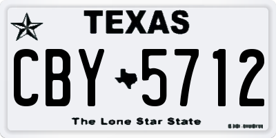TX license plate CBY5712