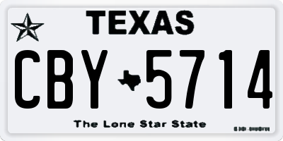 TX license plate CBY5714