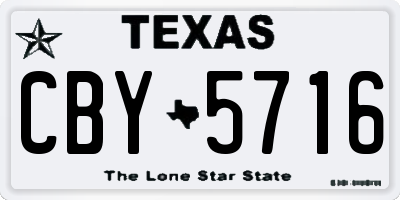 TX license plate CBY5716