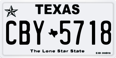 TX license plate CBY5718