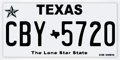 TX license plate CBY5720