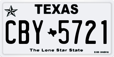 TX license plate CBY5721