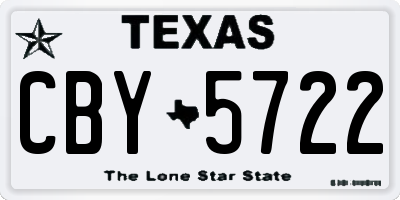 TX license plate CBY5722