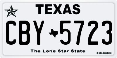 TX license plate CBY5723