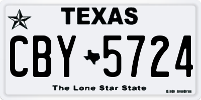 TX license plate CBY5724