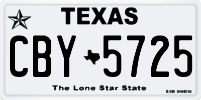 TX license plate CBY5725