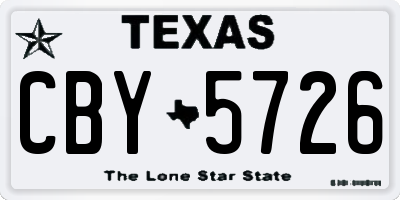 TX license plate CBY5726