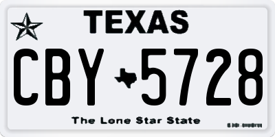 TX license plate CBY5728