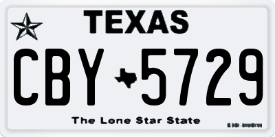 TX license plate CBY5729