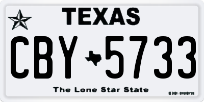 TX license plate CBY5733