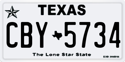 TX license plate CBY5734