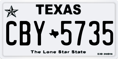 TX license plate CBY5735