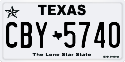 TX license plate CBY5740