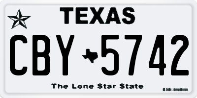 TX license plate CBY5742