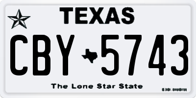 TX license plate CBY5743