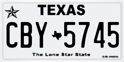 TX license plate CBY5745