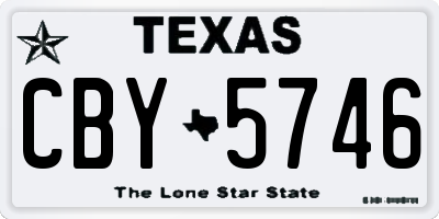 TX license plate CBY5746