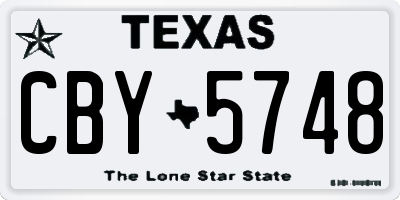 TX license plate CBY5748