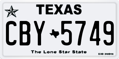 TX license plate CBY5749