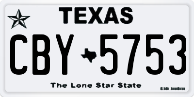 TX license plate CBY5753