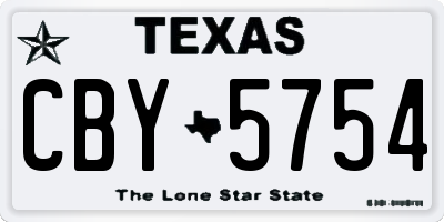 TX license plate CBY5754