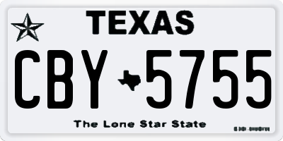 TX license plate CBY5755