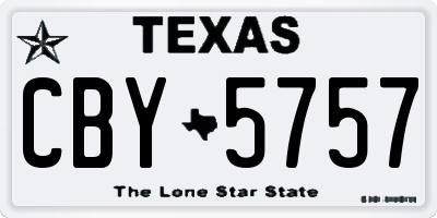 TX license plate CBY5757