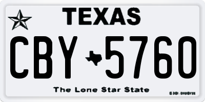 TX license plate CBY5760