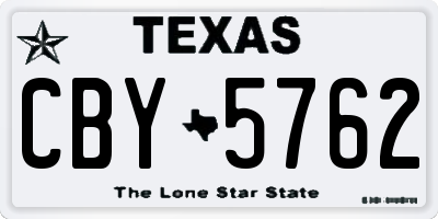 TX license plate CBY5762