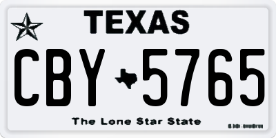 TX license plate CBY5765