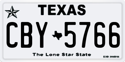 TX license plate CBY5766