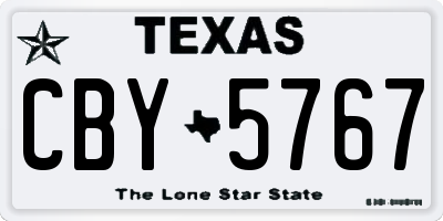 TX license plate CBY5767